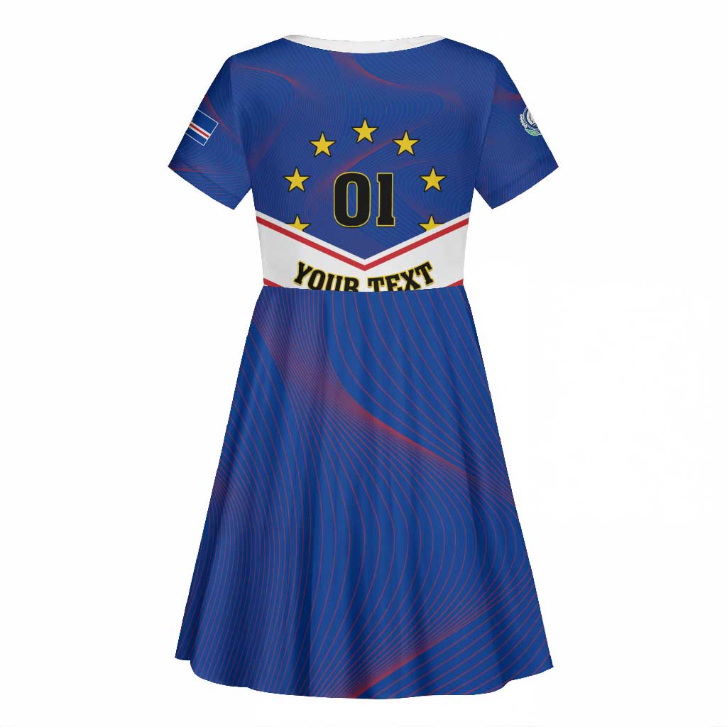 Support the Tubaroes Azuis - Cape Verde Football Kid Short Sleeve Dress