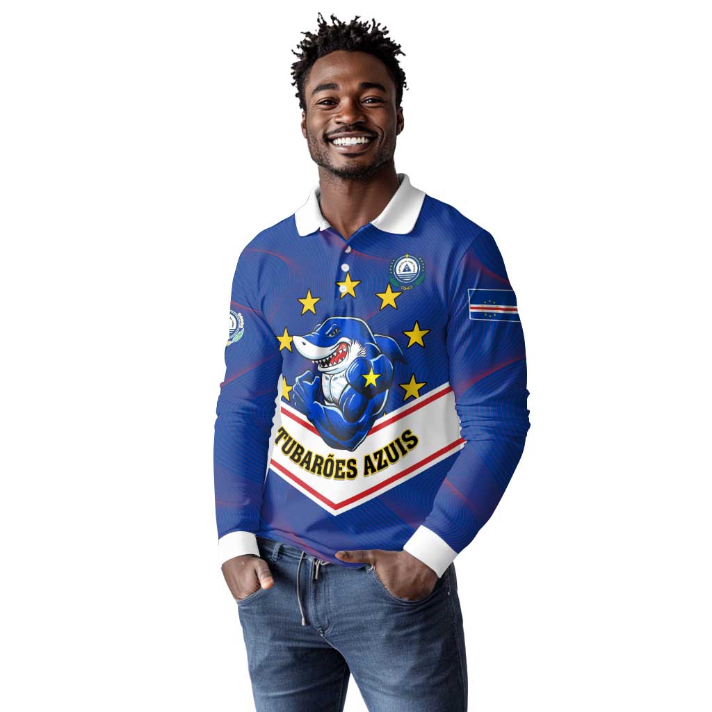 Support the Tubaroes Azuis - Cape Verde Football Long Sleeve Polo Shirt