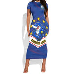 Support the Tubaroes Azuis - Cape Verde Football Short Sleeve Bodycon Dress LT01