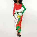 Support Les Etalons - Burkina Faso Football Long Sleeve Bodycon Dress LT01