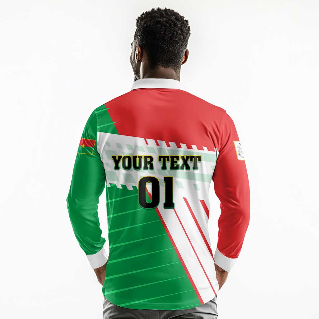 Support Les Etalons - Burkina Faso Football Long Sleeve Polo Shirt