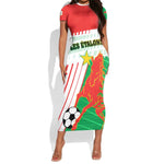 Support Les Etalons - Burkina Faso Football Short Sleeve Bodycon Dress LT01