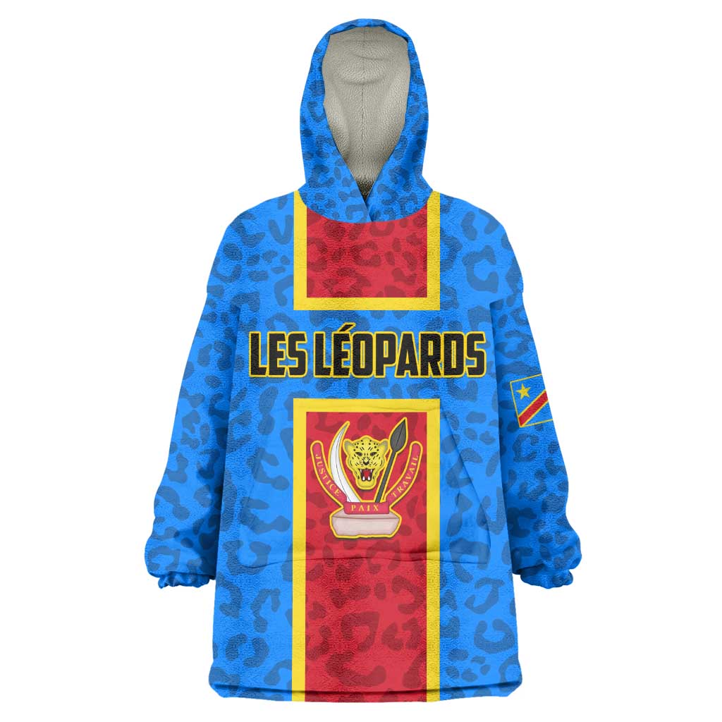 Support Les Leopards - DR Congo Football KId Wearable Blanket Hoodie