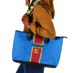 Support Les Leopards - DR Congo Football Leather Tote Bag