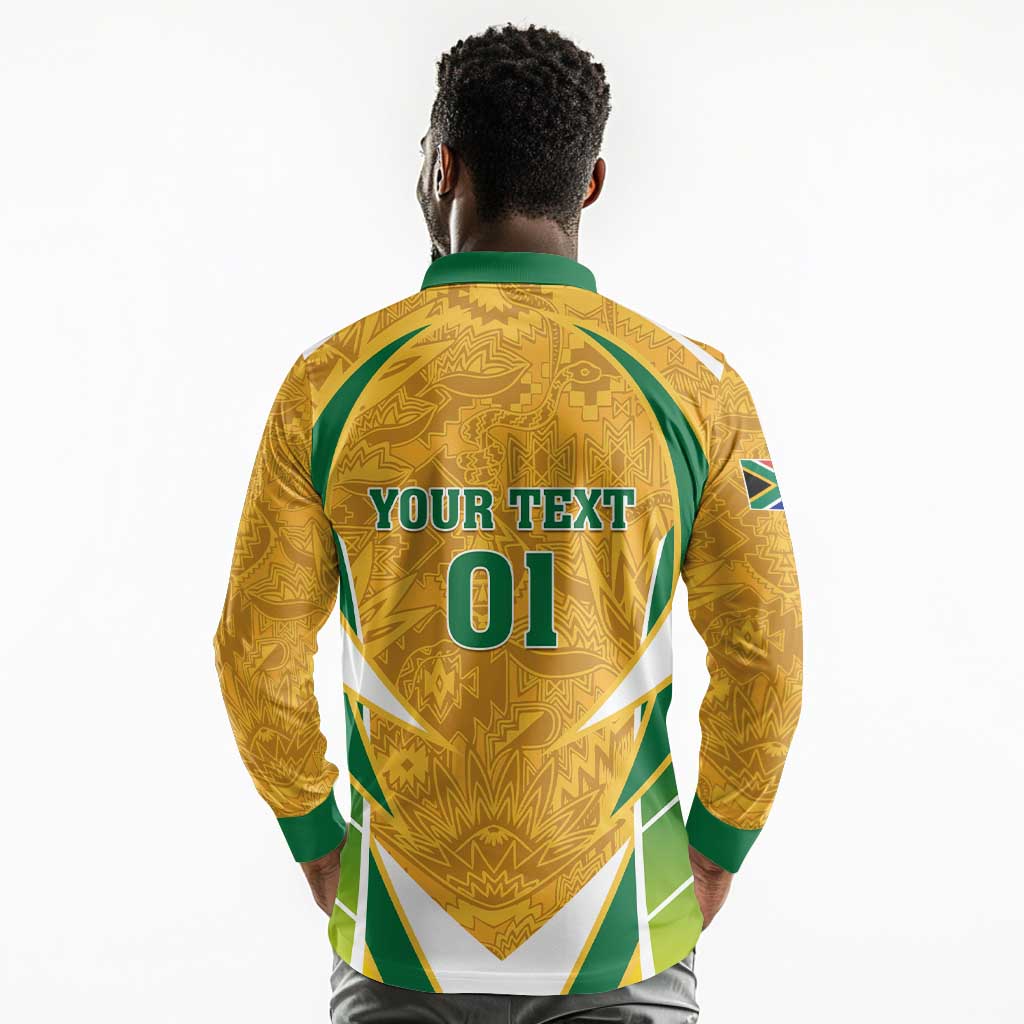 Support Bafana Bafana - South Africa Soccer Long Sleeve Polo Shirt