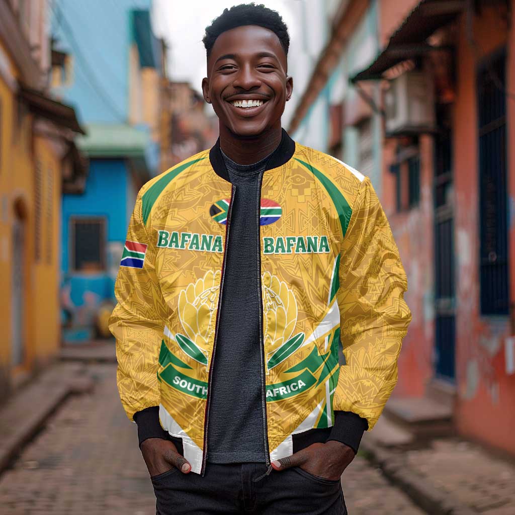 Support Bafana Bafana - South Africa Soccer Sleeve Zip Bomber Jacket