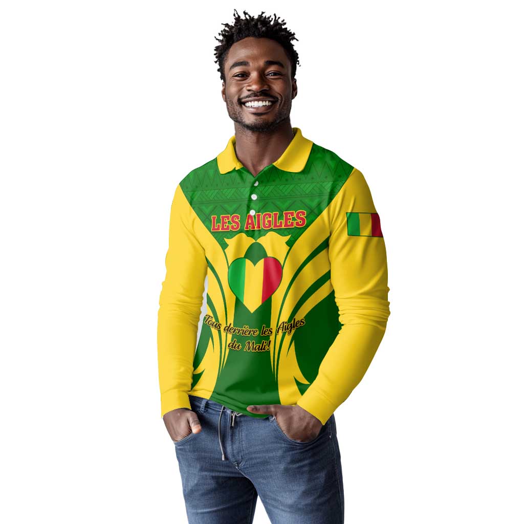 Support Les Aigles Du Mali - Mali Football Long Sleeve Polo Shirt