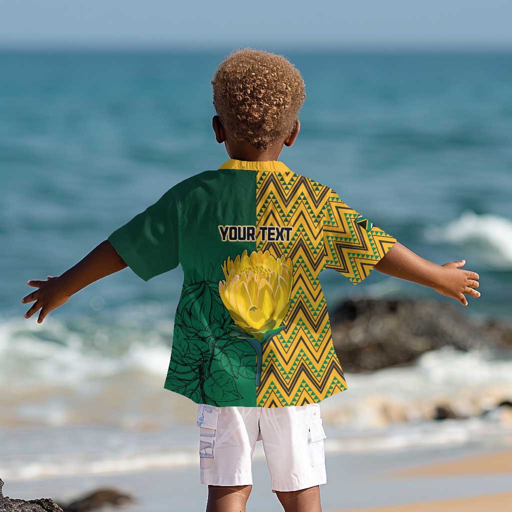Personalized South Africa Kid Hawaiian Shirt with Springbok and Proteas African Pattern