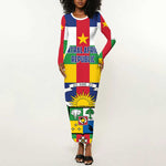 Personalized Central African Republic Long Sleeve Bodycon Dress African Zo Kwe Zo LT01