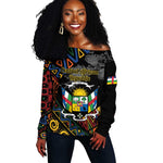 Personalized Central African Republic Off Shoulder Sweater Protea - African Pattern