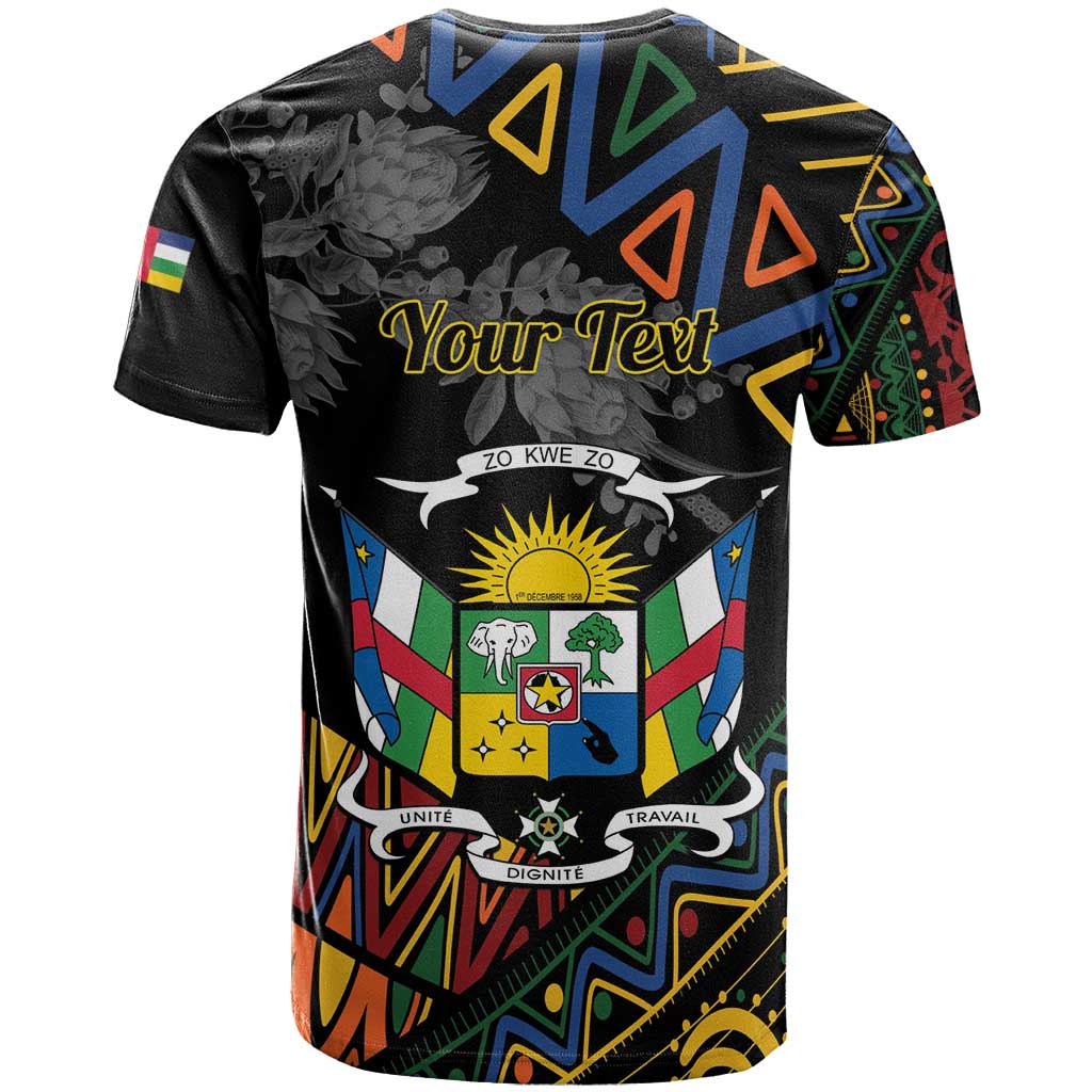 Personalized Central African Republic T shirt Protea - African Pattern