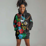 South Sudan Hoodie Dress African Pattern Hibiscus Floral