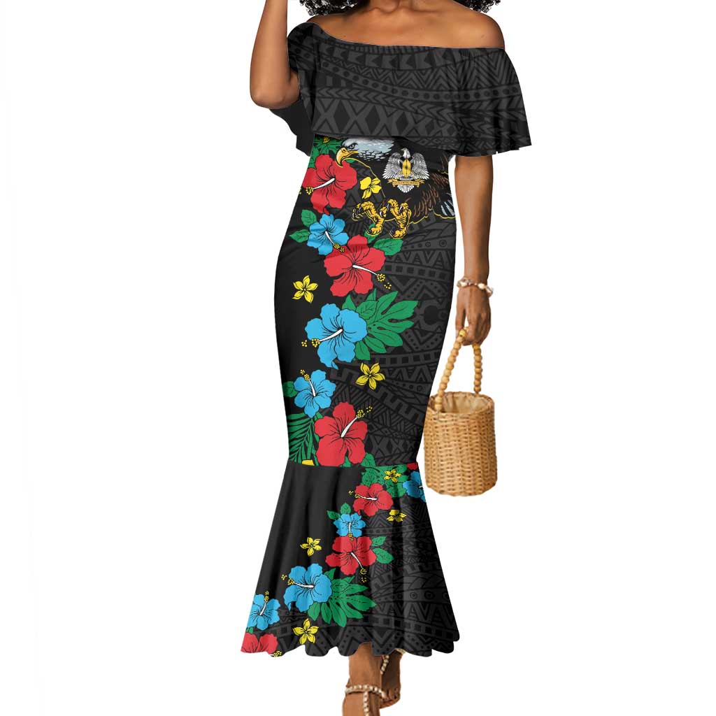 South Sudan Mermaid Dress African Pattern Hibiscus Floral by AfricanPride