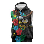 South Sudan Sleeveless Hoodie African Pattern Hibiscus Floral - African Pride