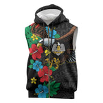 South Sudan Sleeveless Zip Hoodie African Pattern Hibiscus Floral - African Pride