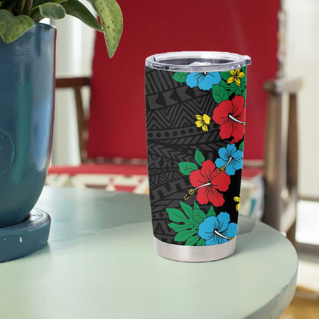South Sudan Tumbler Cup African Pattern Hibiscus Floral