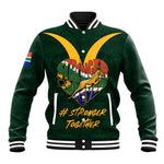 Custom South Africa Rugby Baseball Jacket - Stronger Together, Stronger Forever, Bokke World Cup LT01