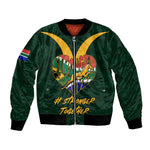 Custom South Africa Rugby Bomber Jacket - Stronger Together, Stronger Forever, Bokke World Cup