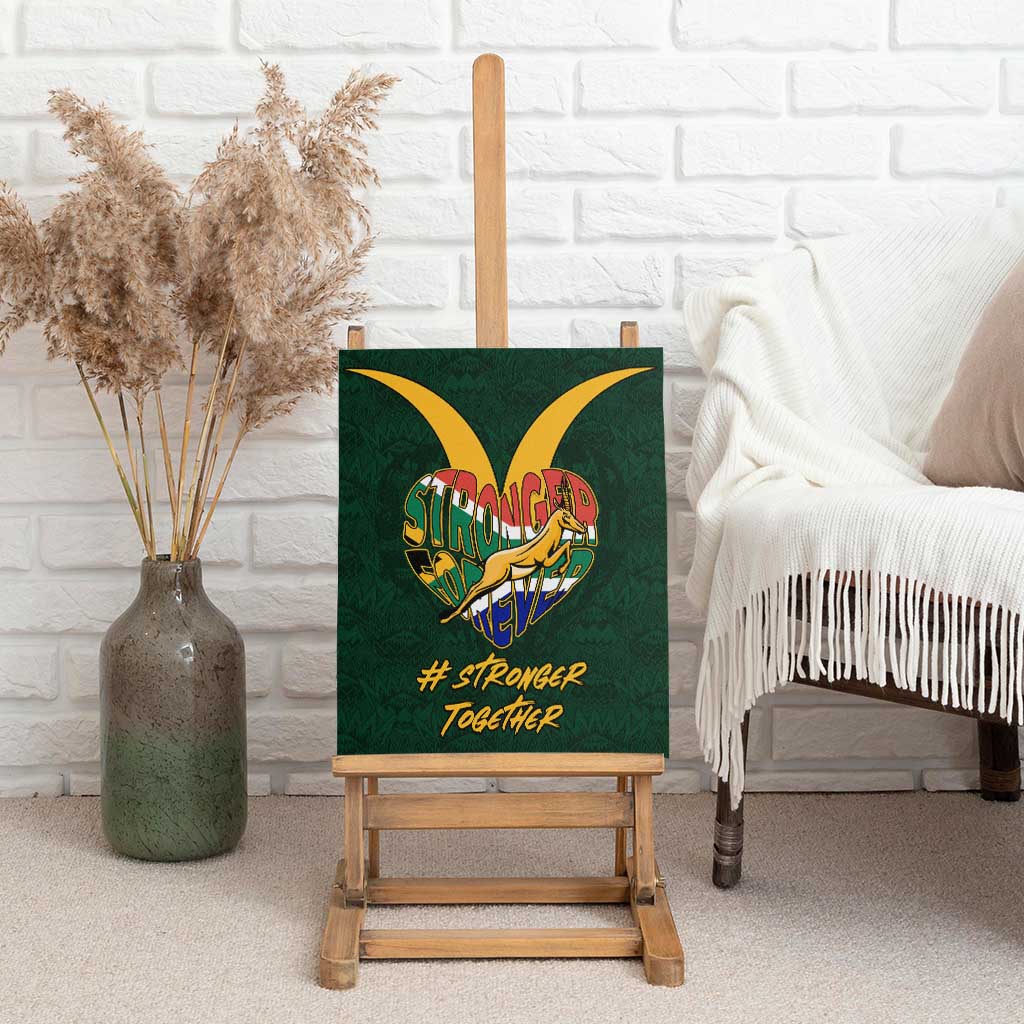 South Africa Rugby Canvas Wall Art - Stronger Together, Stronger Forever, Bokke World Cup