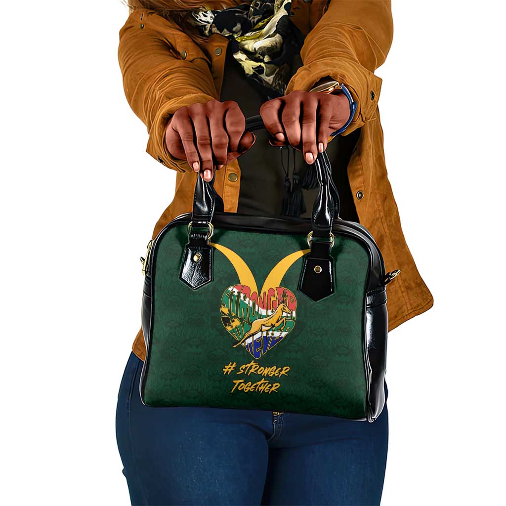South Africa Rugby Shoulder Handbag - Stronger Together, Stronger Forever, Bokke World Cup