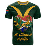 Custom South Africa Rugby T shirt - Stronger Together, Stronger Forever, Bokke World Cup