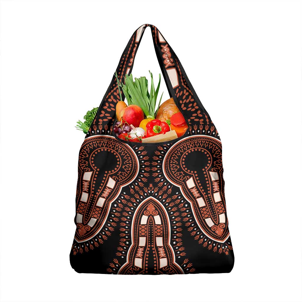 African Dashiki Grocery Bag Afro Vintage Pattern