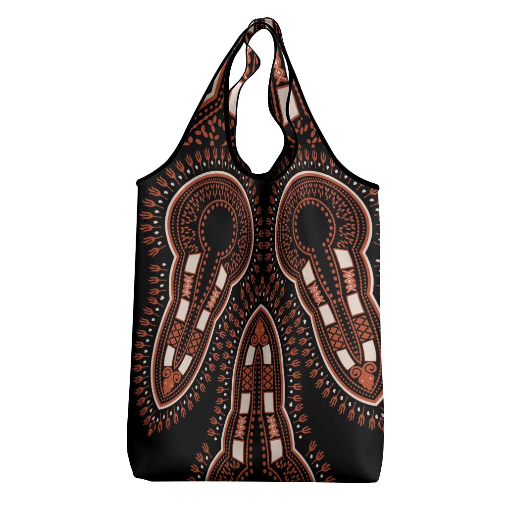 African Dashiki Grocery Bag Afro Vintage Pattern
