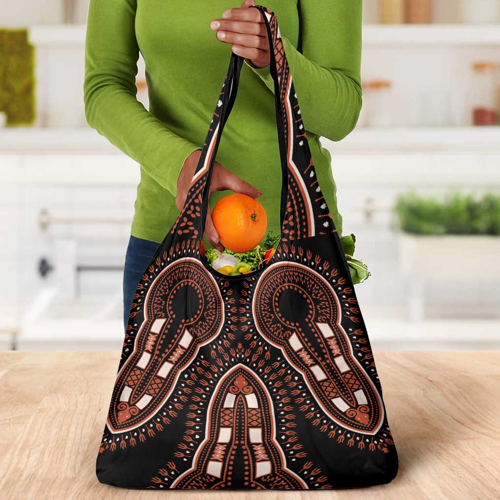 African Dashiki Grocery Bag Afro Vintage Pattern
