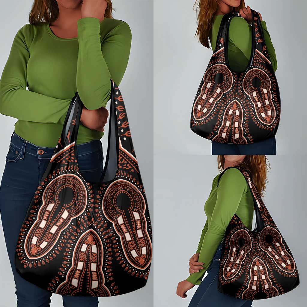 African Dashiki Grocery Bag Afro Vintage Pattern