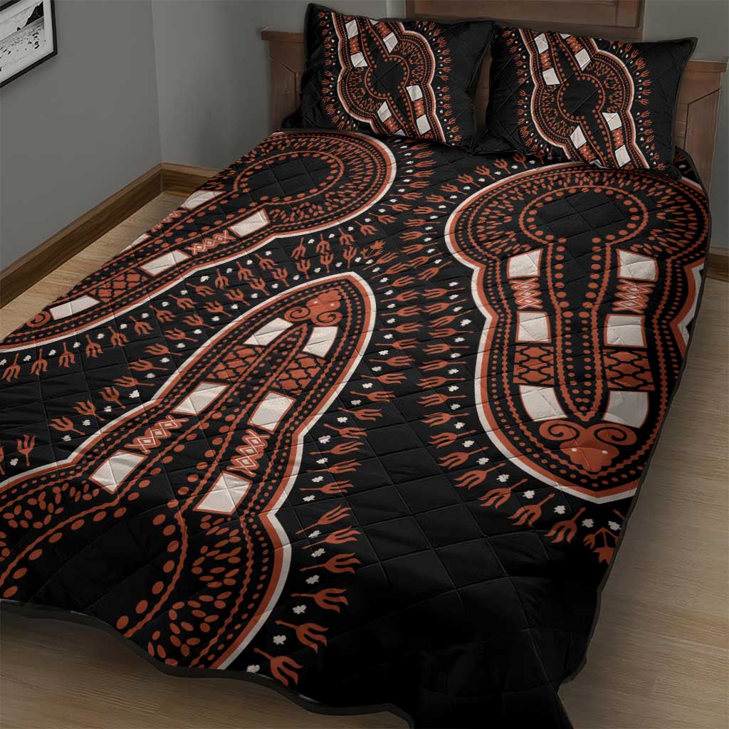 African Dashiki Quilt Bed Set Afro Vintage Pattern
