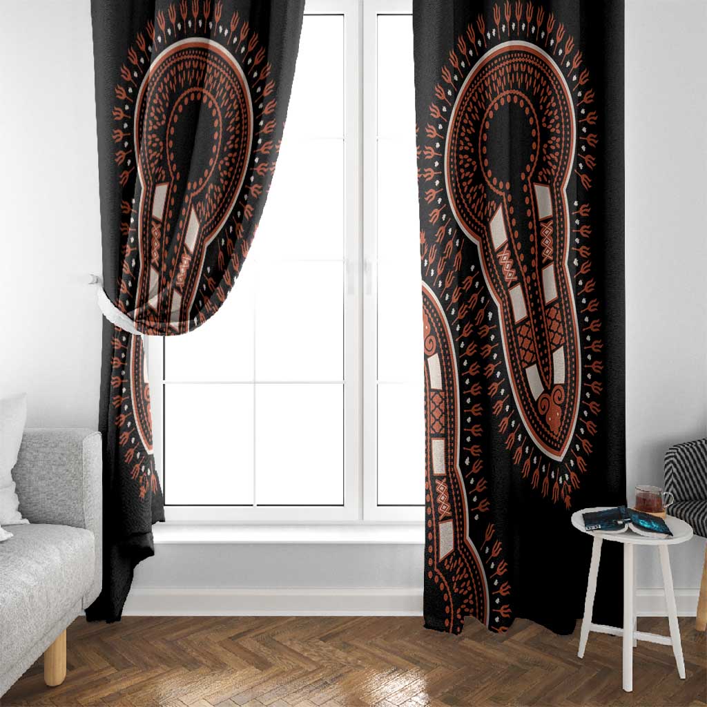 African Dashiki Window Curtain Afro Vintage Pattern