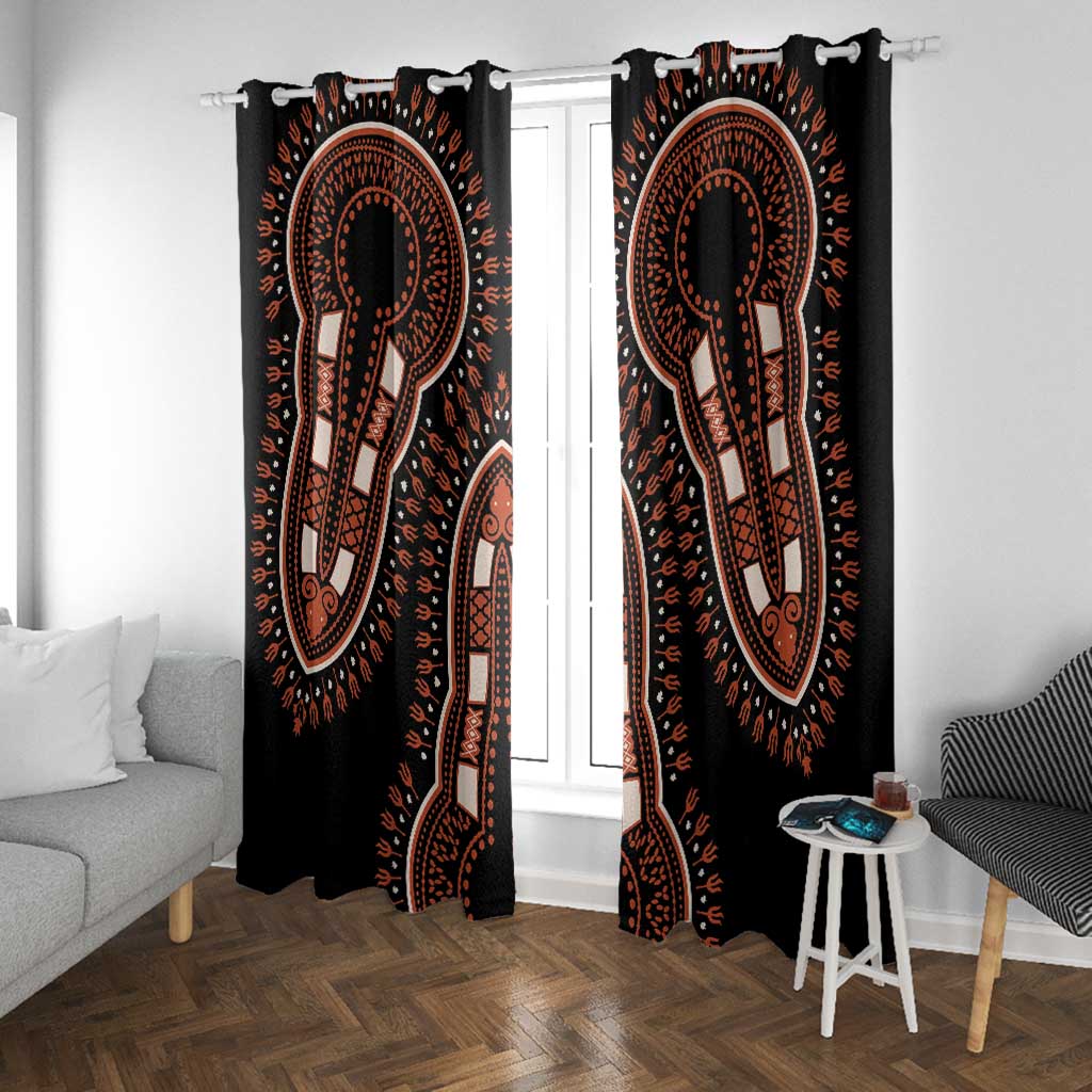 African Dashiki Window Curtain Afro Vintage Pattern