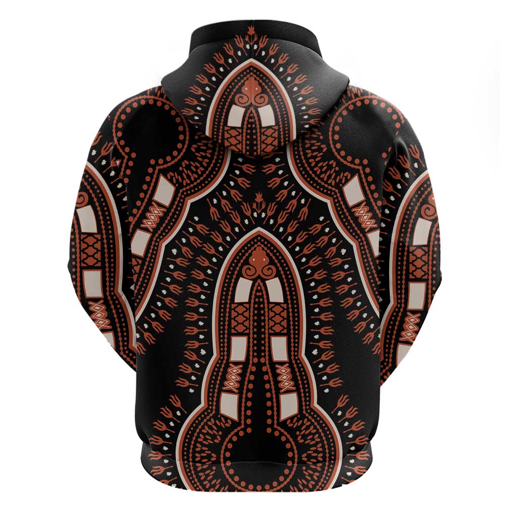 African Dashiki Zip Hoodie Afro Vintage Pattern