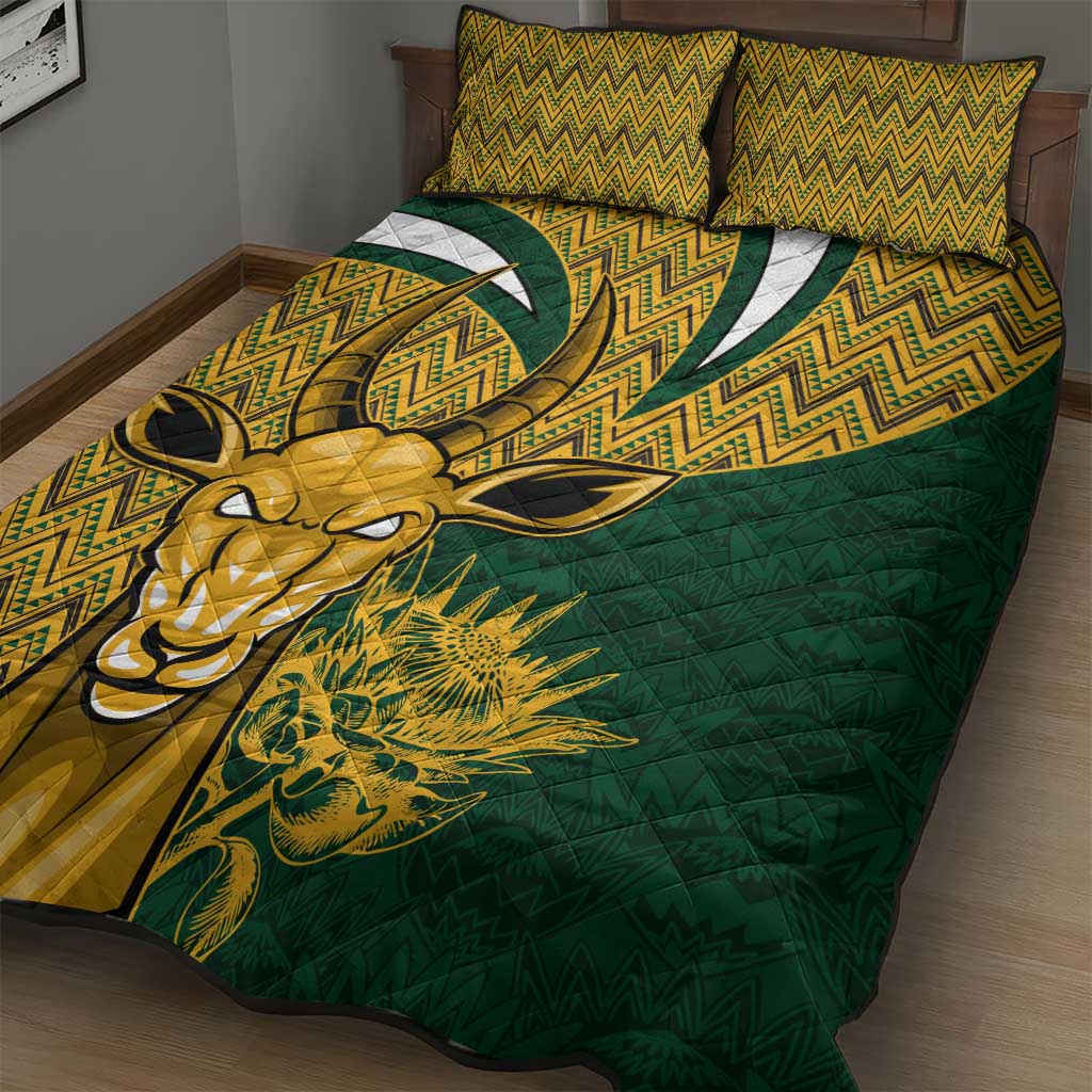 South Africa Rugby Quilt Bed Set - Come On Bokke, Champion World Cup