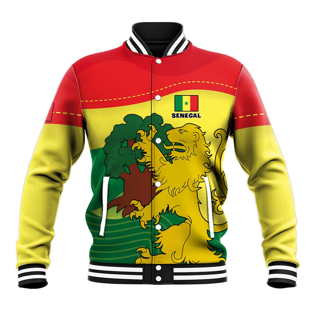 Custom Senegal Baseball Jacket with Bahamian Lion and Baobab Flag Style LT01