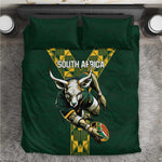 South Africa 2024 Rugby Bedding Set Go Springboks Protea Pattern