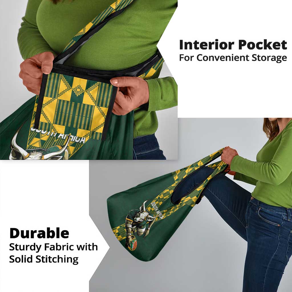 South Africa 2024 Rugby Grocery Bag Go Springboks Protea Pattern