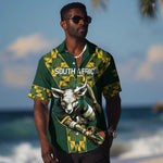 Custom South Africa 2024 Rugby Hawaiian Shirt Go Springboks Protea Pattern