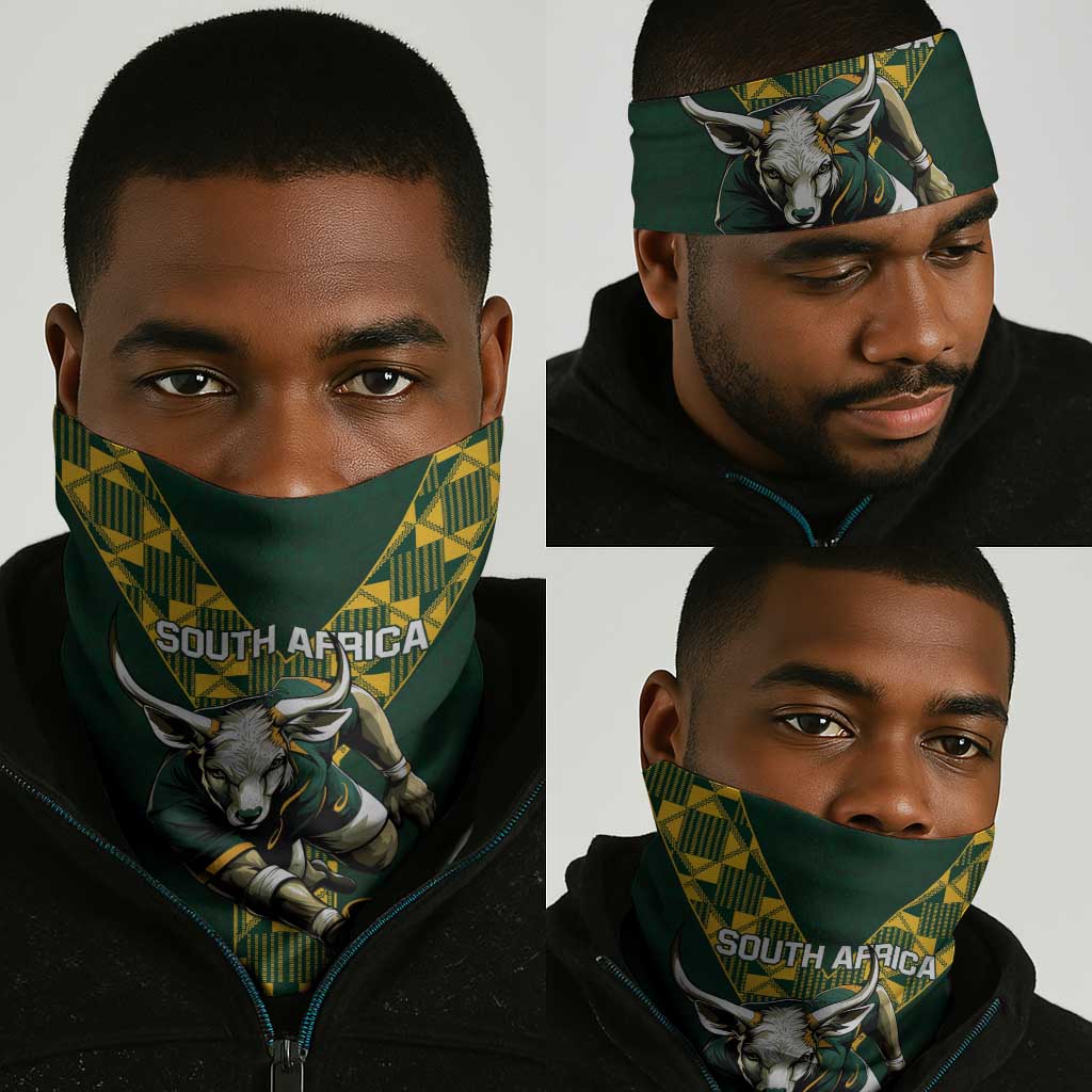 South Africa 2024 Rugby Neck Gaiter Go Springboks Protea Pattern LT01