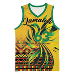 Personalized Black Jamaican Independence Day 1962 Basketball Jersey Jumieka Streamertail Reggae Pattern - African Pride