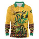 Personalized Black Jamaican Independence Day 1962 Long Sleeve Polo Shirt Jumieka Streamertail Reggae Pattern LT01