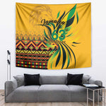 Black Jamaican Independence Day 1962 Tapestry Jumieka Streamertail Reggae Pattern LT01