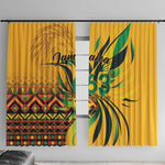 Black Jamaican Independence Day 1962 Window Curtain Jumieka Streamertail Reggae Pattern LT01