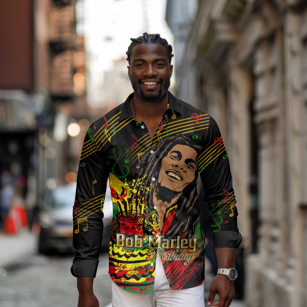 The Father of Reggae Long Sleeve Button Shirt - Legendary Birthday Tribute
