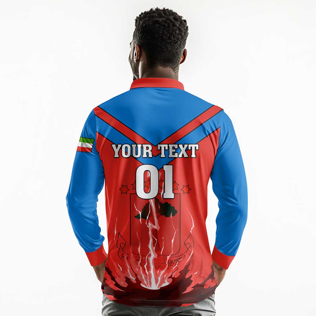 Support Nzalang Nacional - Equatorial Guinea Football Long Sleeve Polo Shirt