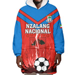 Support Nzalang Nacional - Equatorial Guinea Football Wearable Blanket Hoodie