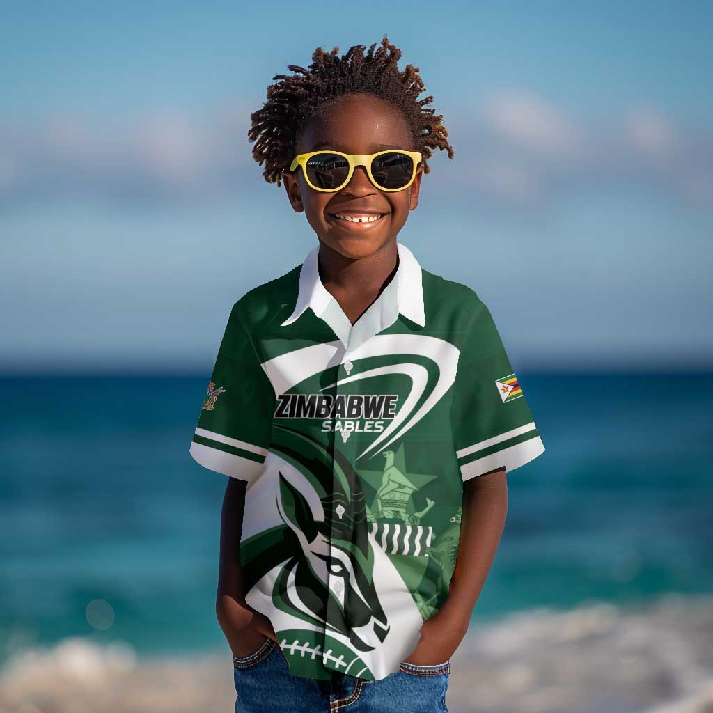 Custom Rugby Zimbabwe Kid Hawaiian Shirt Sables Is The Champion - African Pride