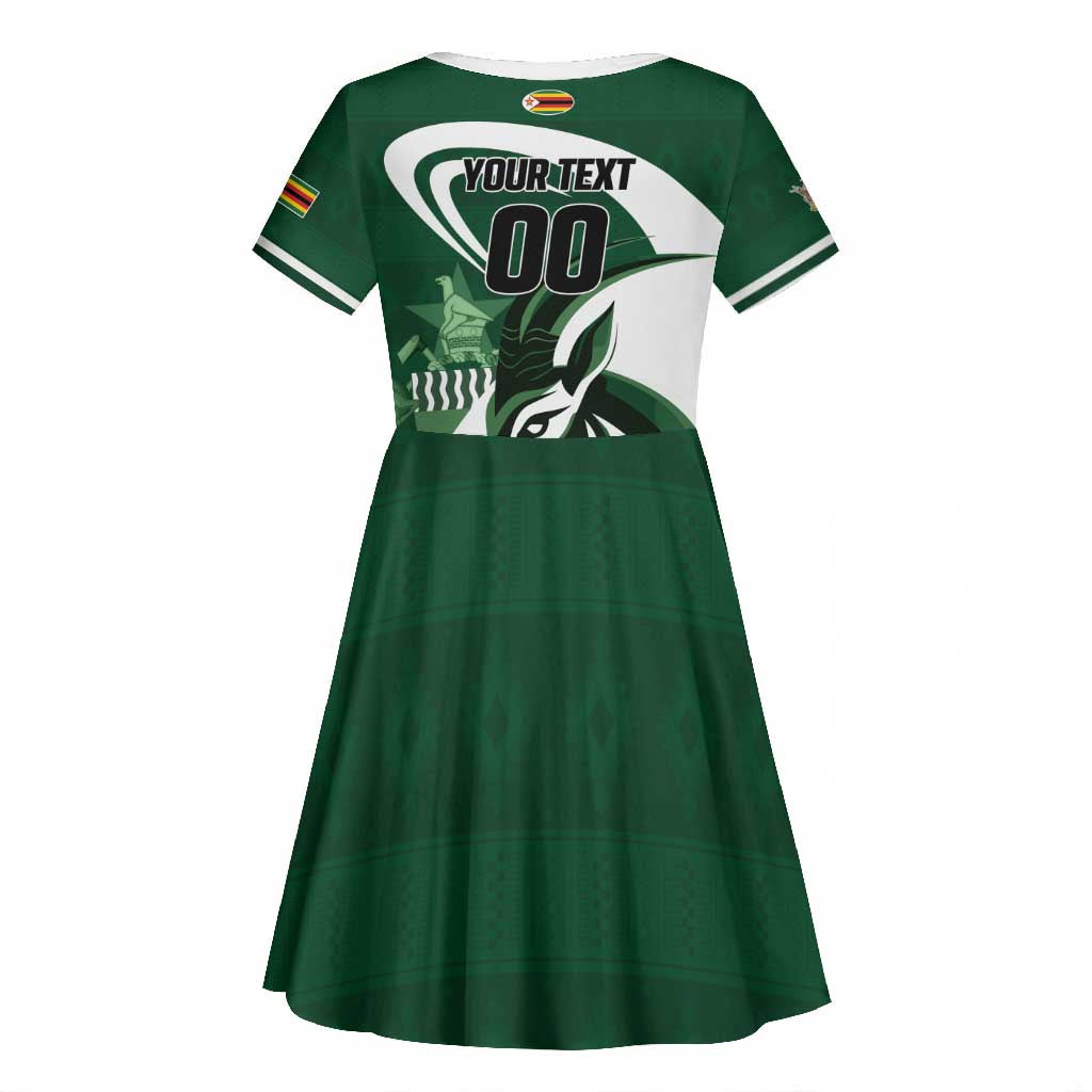 Custom Rugby Zimbabwe Kid Short Sleeve Dress Sables Is The Champion - African Pride