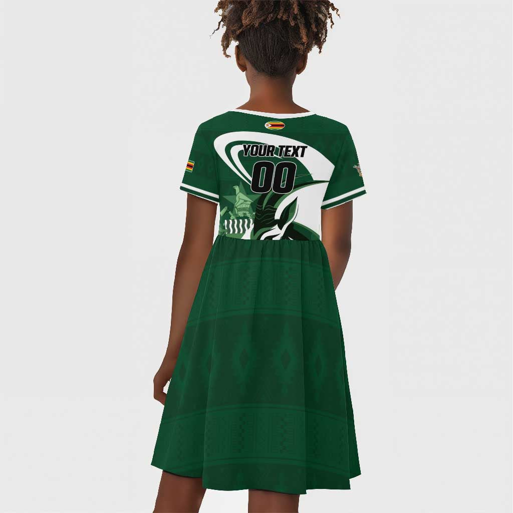 Custom Rugby Zimbabwe Kid Short Sleeve Dress Sables Is The Champion - African Pride