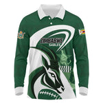 Custom Rugby Zimbabwe Long Sleeve Polo Shirt Sables Is The Champion - African Pride